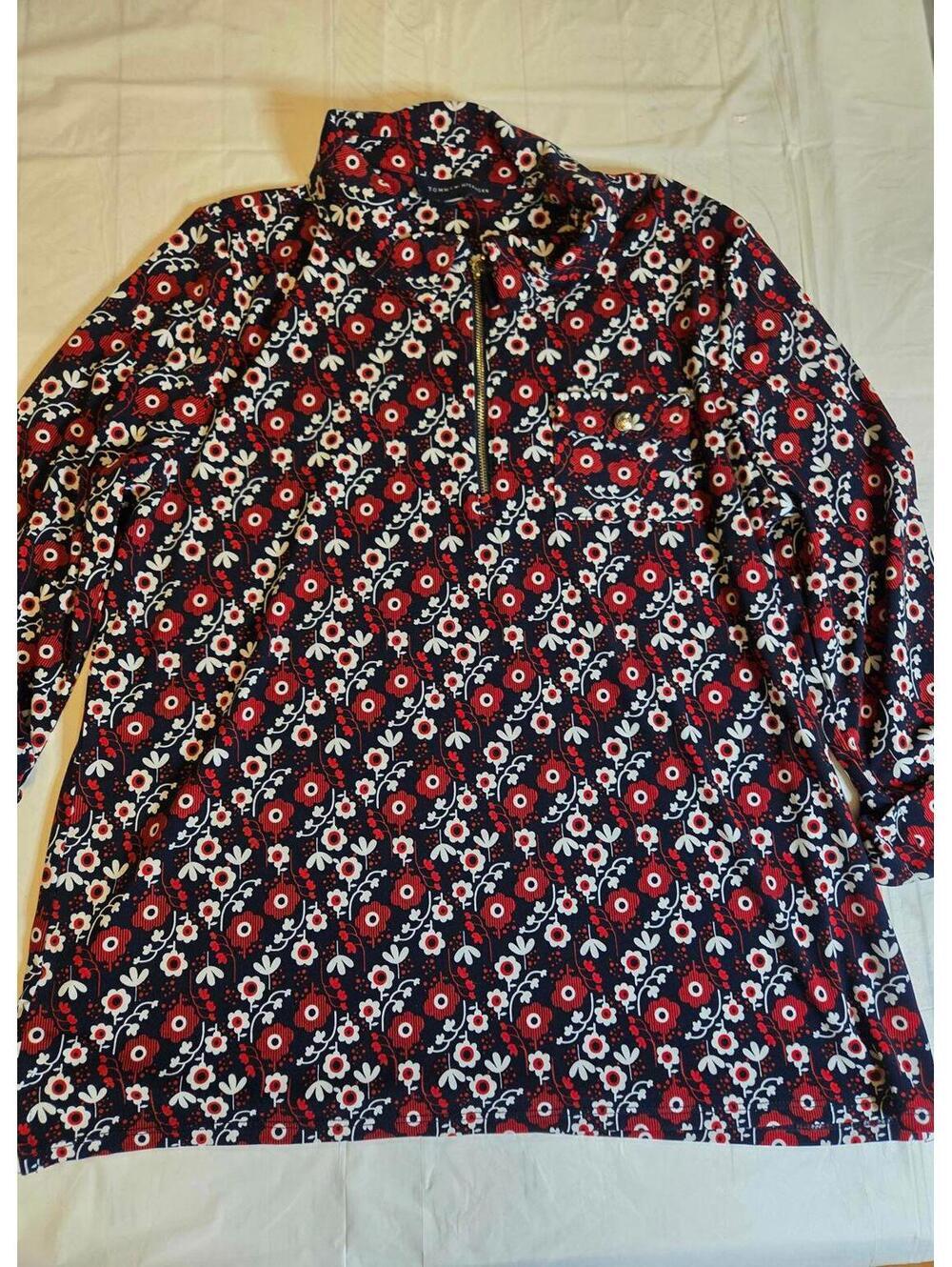 Tommy Hilfiger Floral Print 3/4 Sleeve Pullover Top